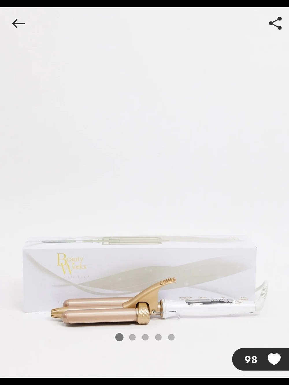 Rose Gold Triple Barrel Waver - White Handle